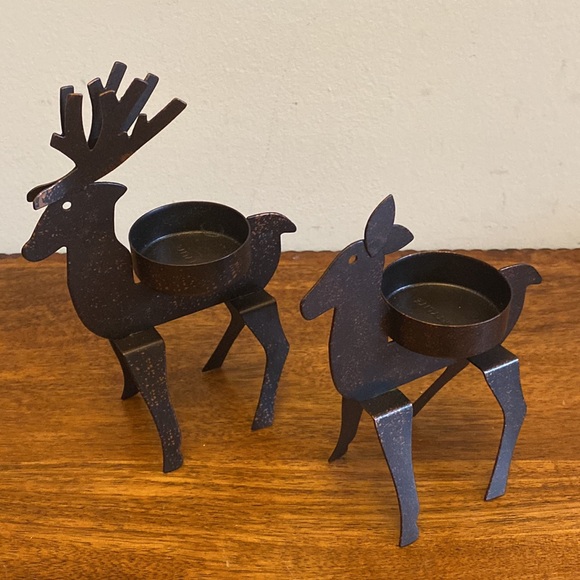 2 PartyLite Tea Light Holders. Deer/Reindeers. 🦌 - Picture 1 of 10